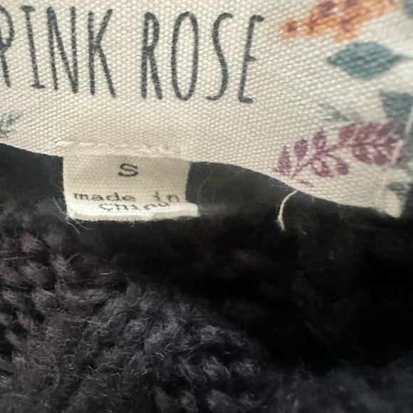 PINK ROSE Gray Long Sleeve Cowl Neck Casual Sweater Small - Picture 12 of 13